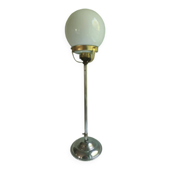 Suspension ancienne petit globe opaline blanc Ø 12 cm art deco bahaus 1930