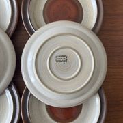 Lot of 6 vintage Denby England dessert plates – Brown glazed stoneware and