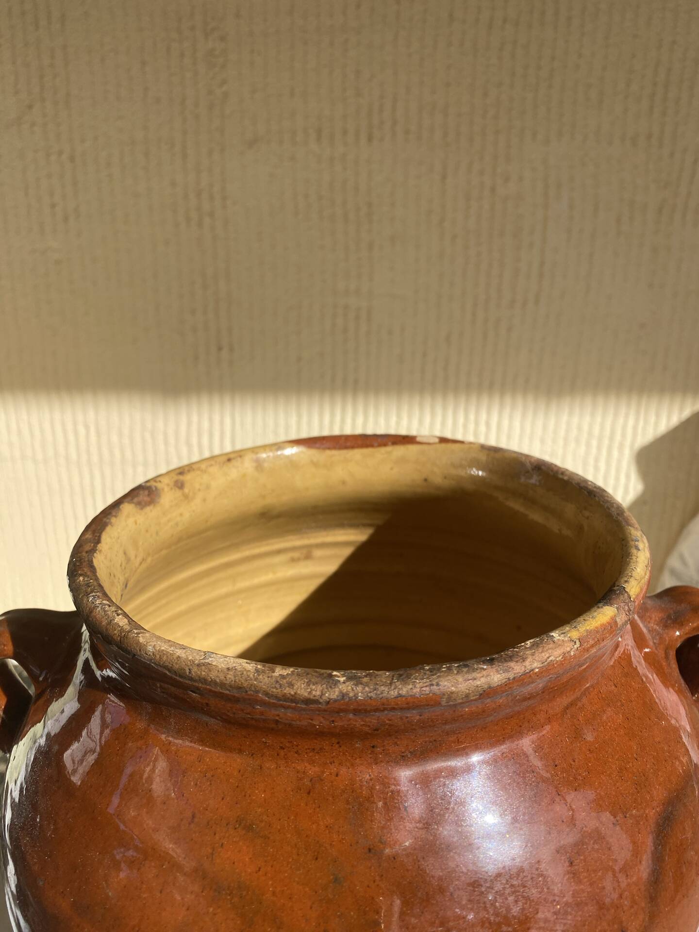 Ancien pot en terre cuite vernissée XIXeme