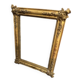 Golden wood mirror