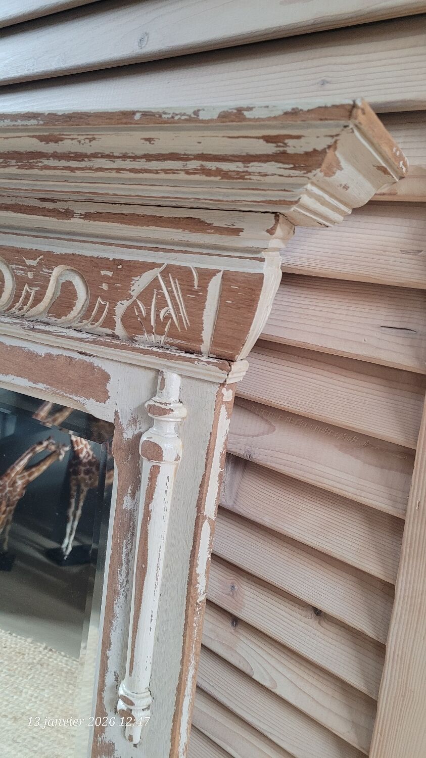 Antique wooden mirror