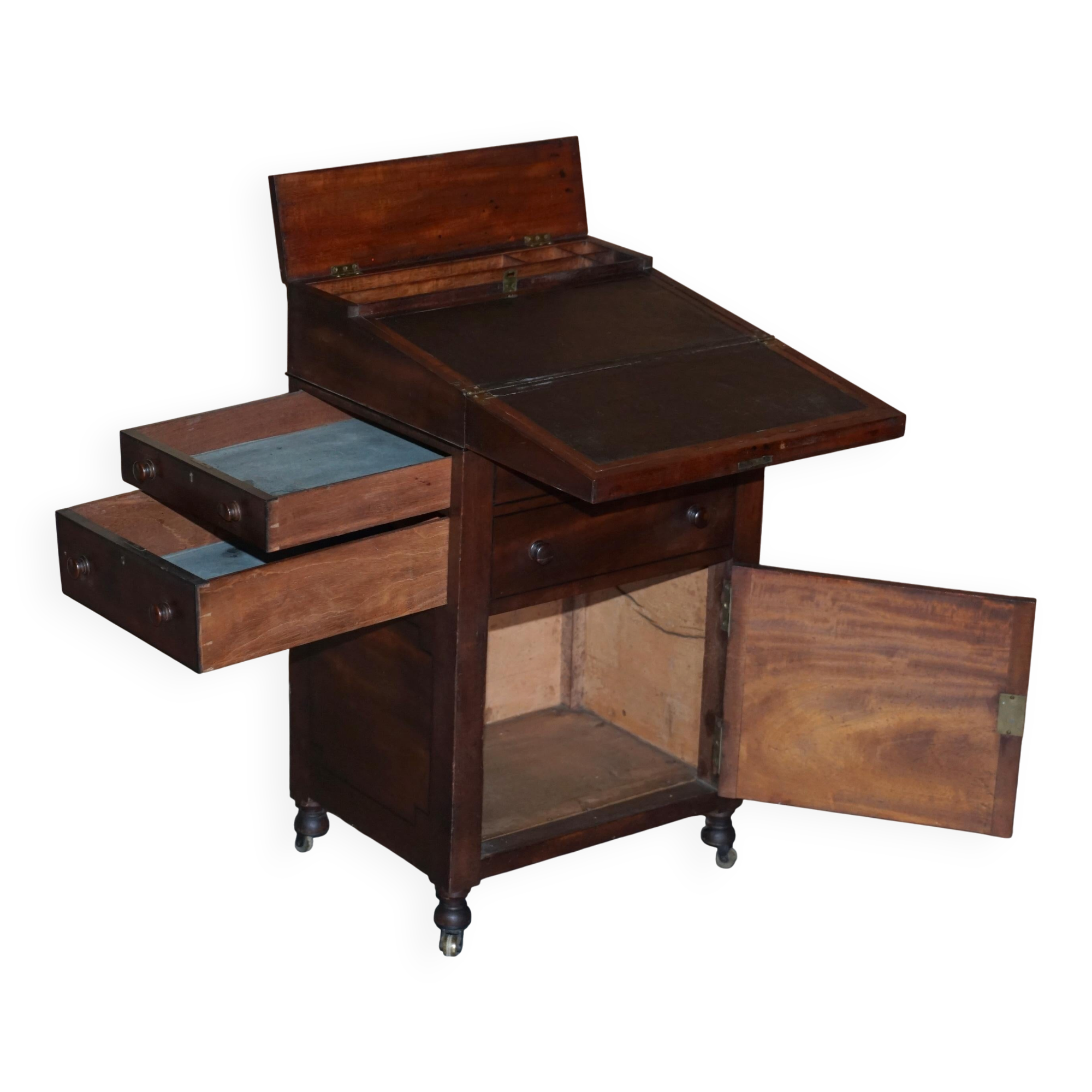 Victorian antique military writing desk