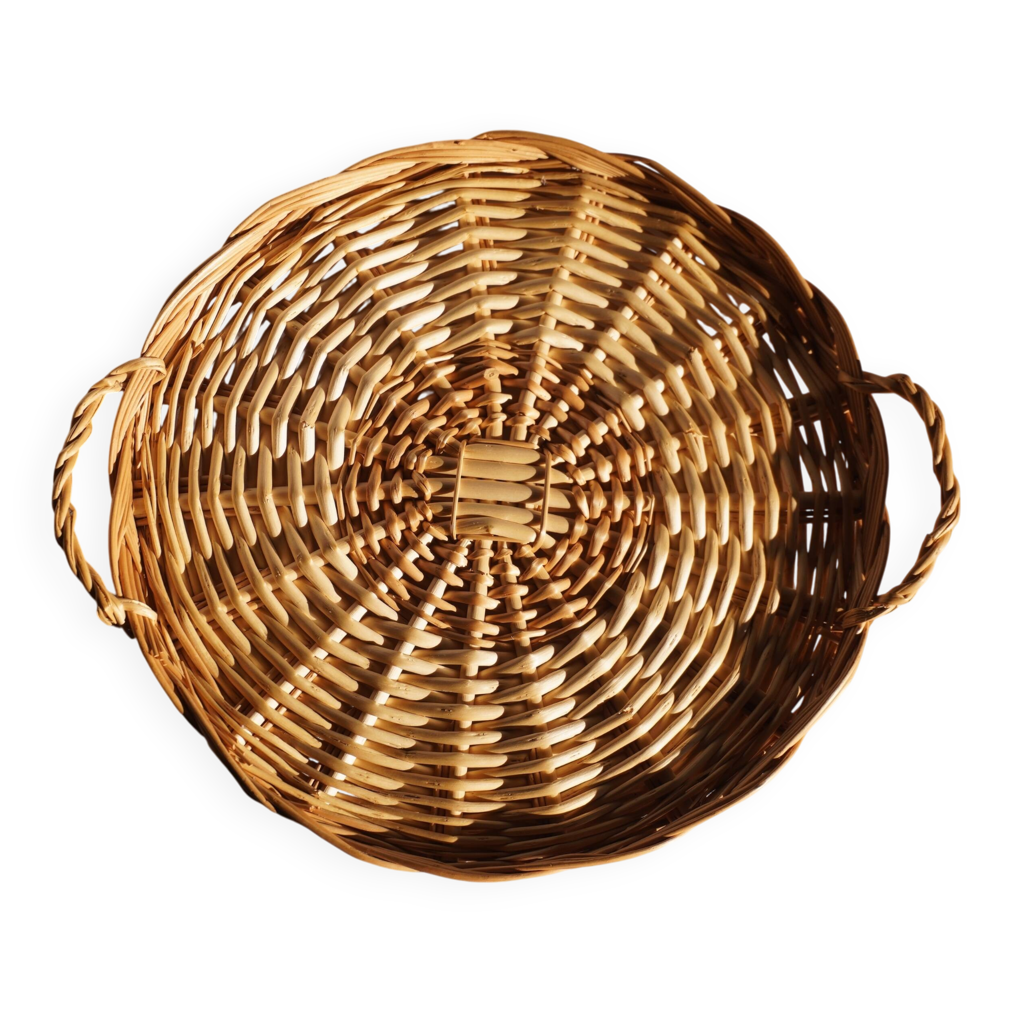 Wicker tray with handles