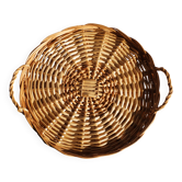 Wicker tray with handles