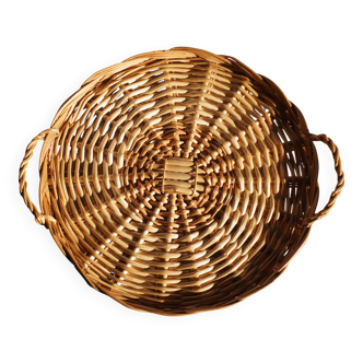 Wicker tray with handles