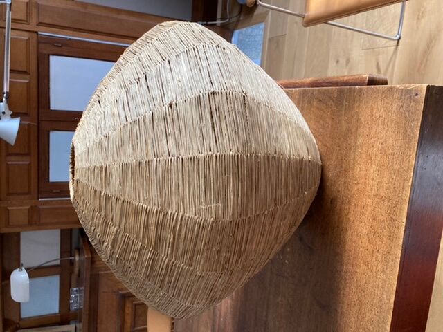 Large hanging in vintage raffia