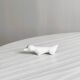 6 vintage white porcelain knife rests