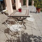 Garden furniture year 50 in white wrought iron