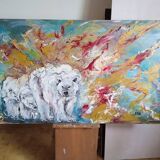 Painting 145cm Acrylic on panel surrealism white bear