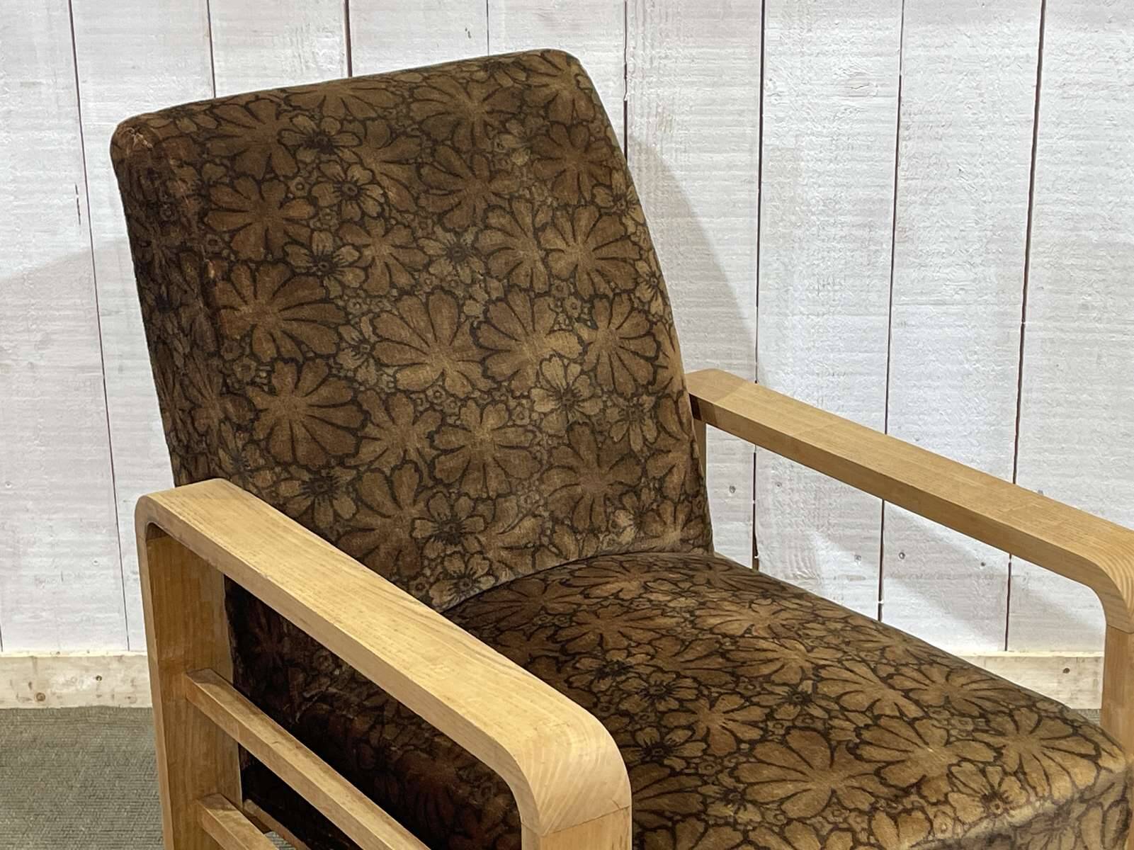 1930s Art Deco oak armchair