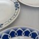 Lot of 4 antique earthenware plates from 1950, Saint Amand - plates bl