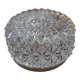 plafonnier verre moulé et métal blanc circa 1970