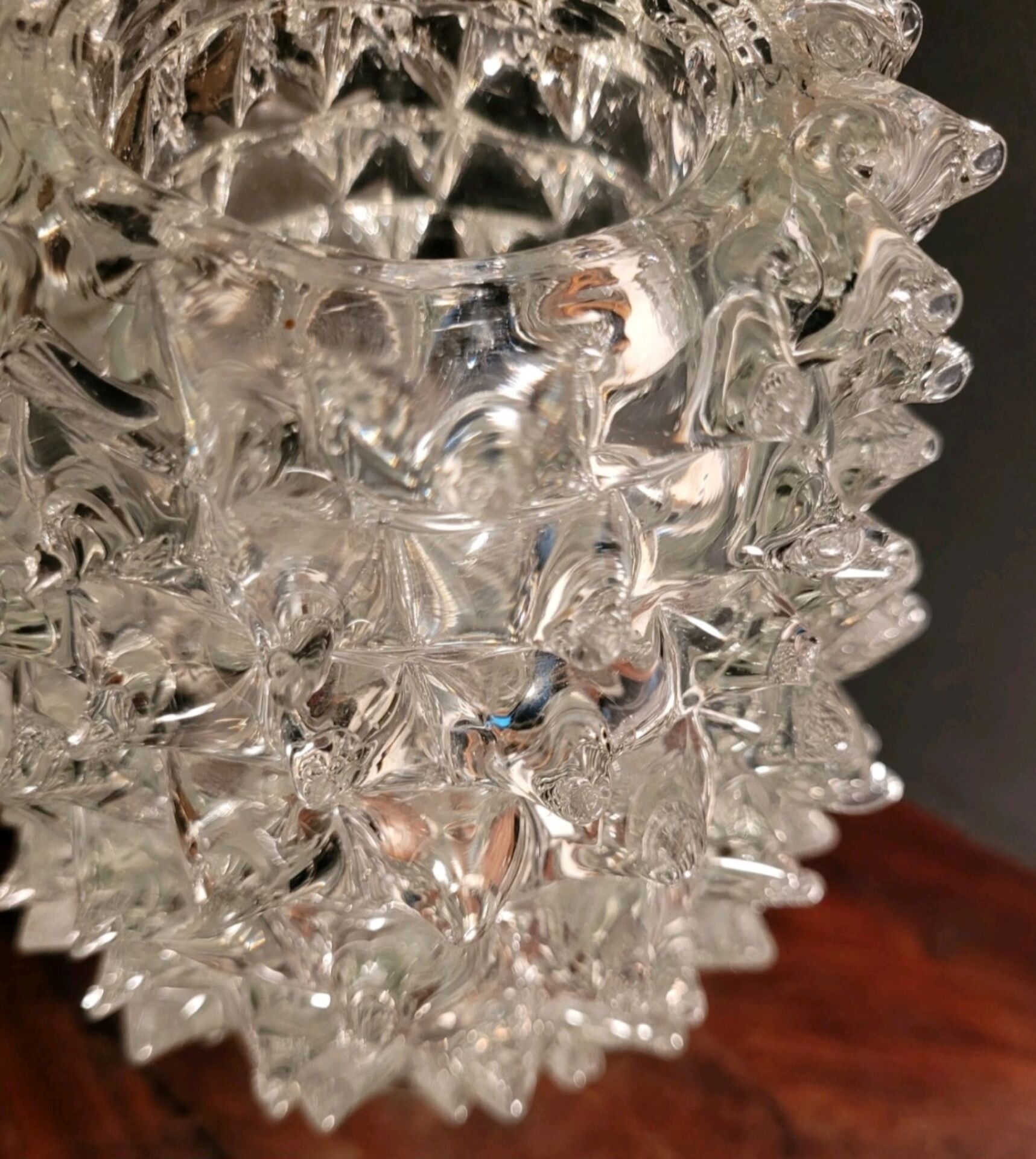 Rostrato vase in clear Murano glass by Barovier & Toso, Italy, 1930s