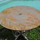 Sheet metal and iron garden table