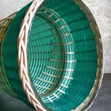 Glass vase and braided scoubidou thread 50s