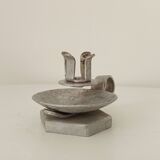 Vintage zinc hand candle holder