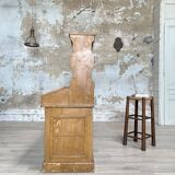 Wooden hardware cabinet painted with wood effect, circa 1940.
