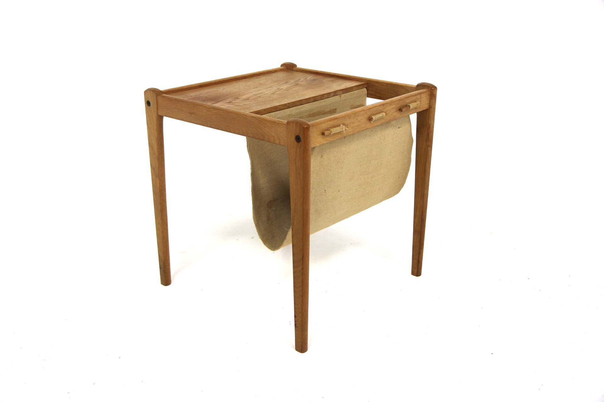 Scandinavian oak magazine rack, S.P Jensen, BRDR Furbo, Sweden, 1960