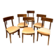 Suite of six mahogany chairs with 19th century Directoire style bands