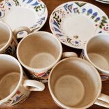 Set of 5 espresso cups in Lunéville earthenware