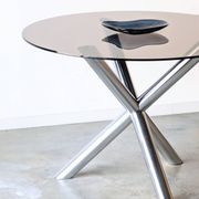 Vintage glass round table, Renato Zevi edition Roche Bobois, 1970.