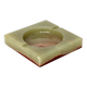 ​Italian ashtray in green and red onyx - 15 cm x 15 cm