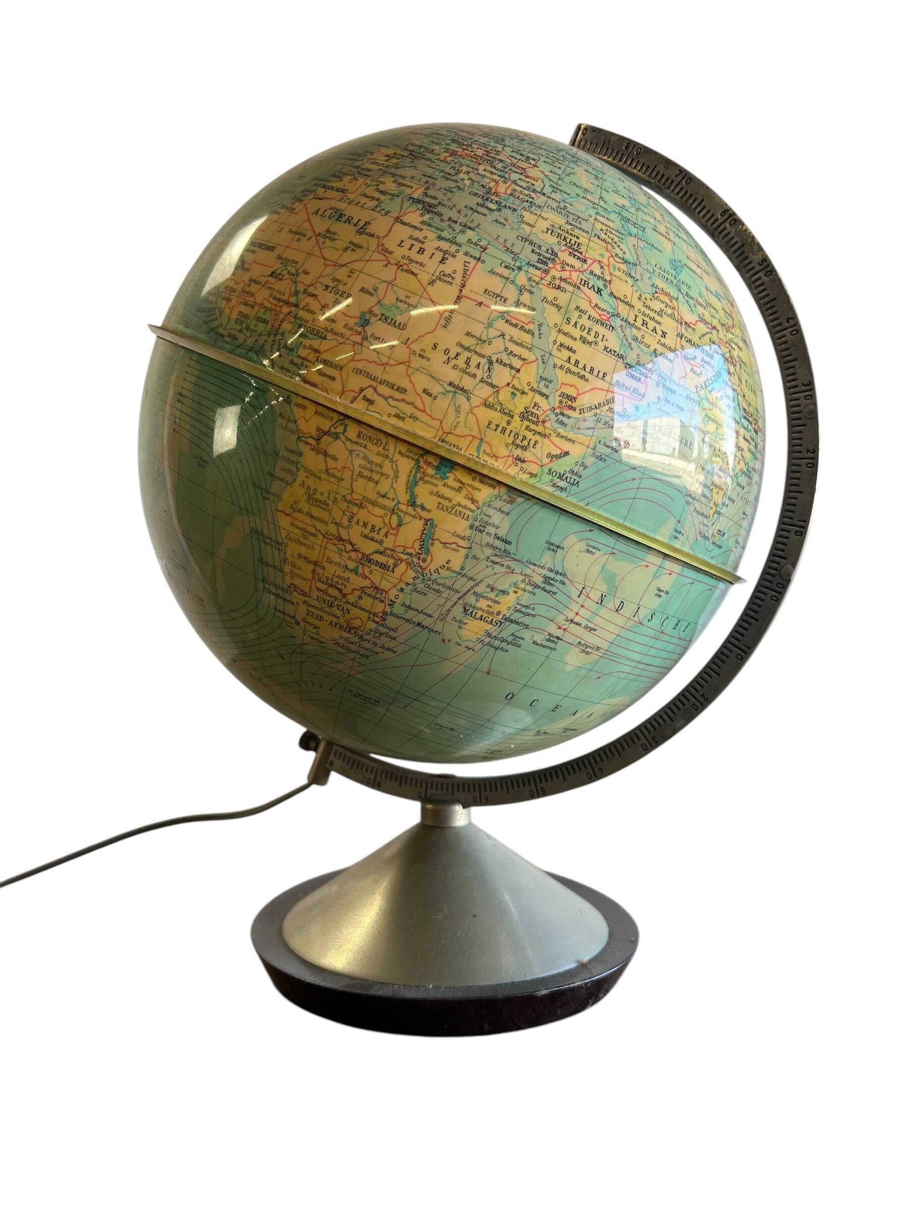 Globe vintage avec lumières GDP 1965 Globe