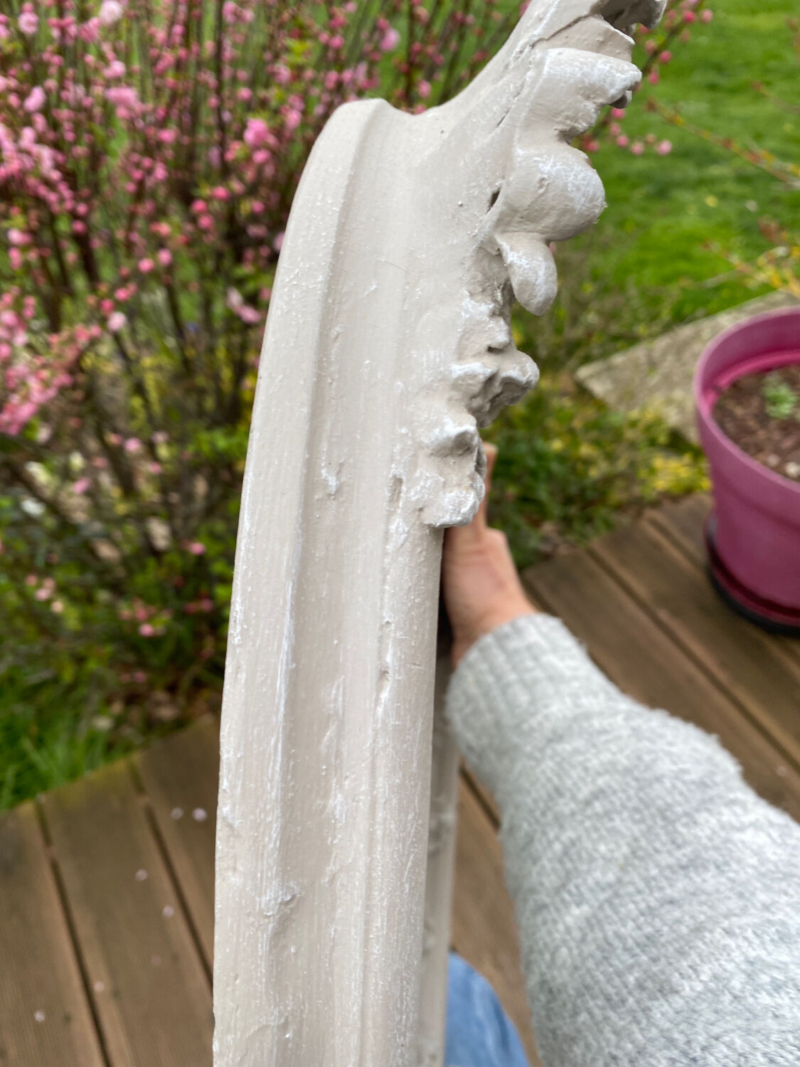 Old mirror patinated chic countryside