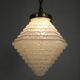 Art Deco pendant lamp with a hexagonal stepped glass shade, 1930s