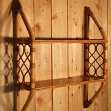 Etagère murale en rotin vintage
