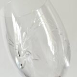 Set de 12 verres à pied en verre ciselé, 6 verres à vin et 6 verres à eau