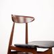 Set of 6 Thonet dining chairs, in brown lacquered wood and black leatherette, 1960.