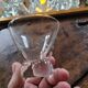 Engraved crystal glasses with twisted stems, 1960s