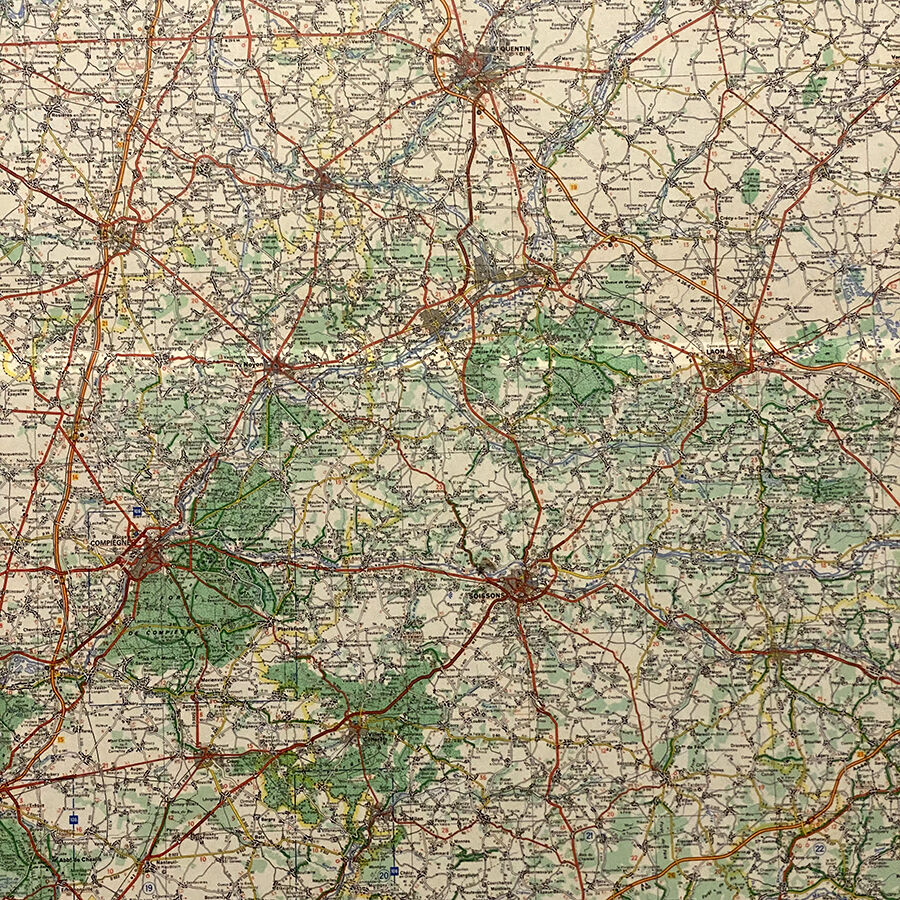 Carte routière Nord Est France et région parisienne 80's