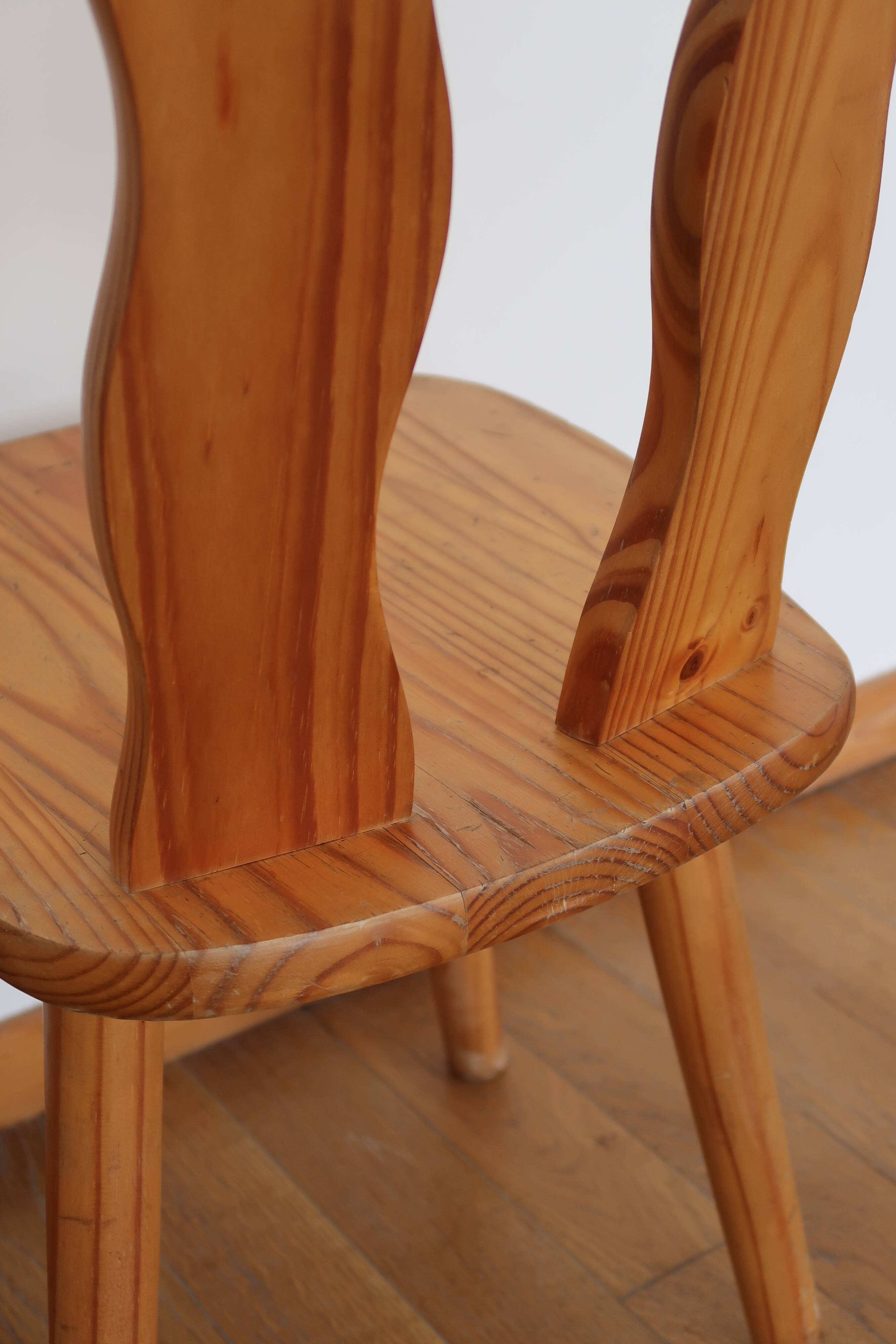 Pair of Scandinavian pine chairs