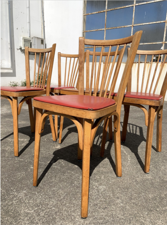 Ensemble de 5 chaises bistrot Baumann n°12