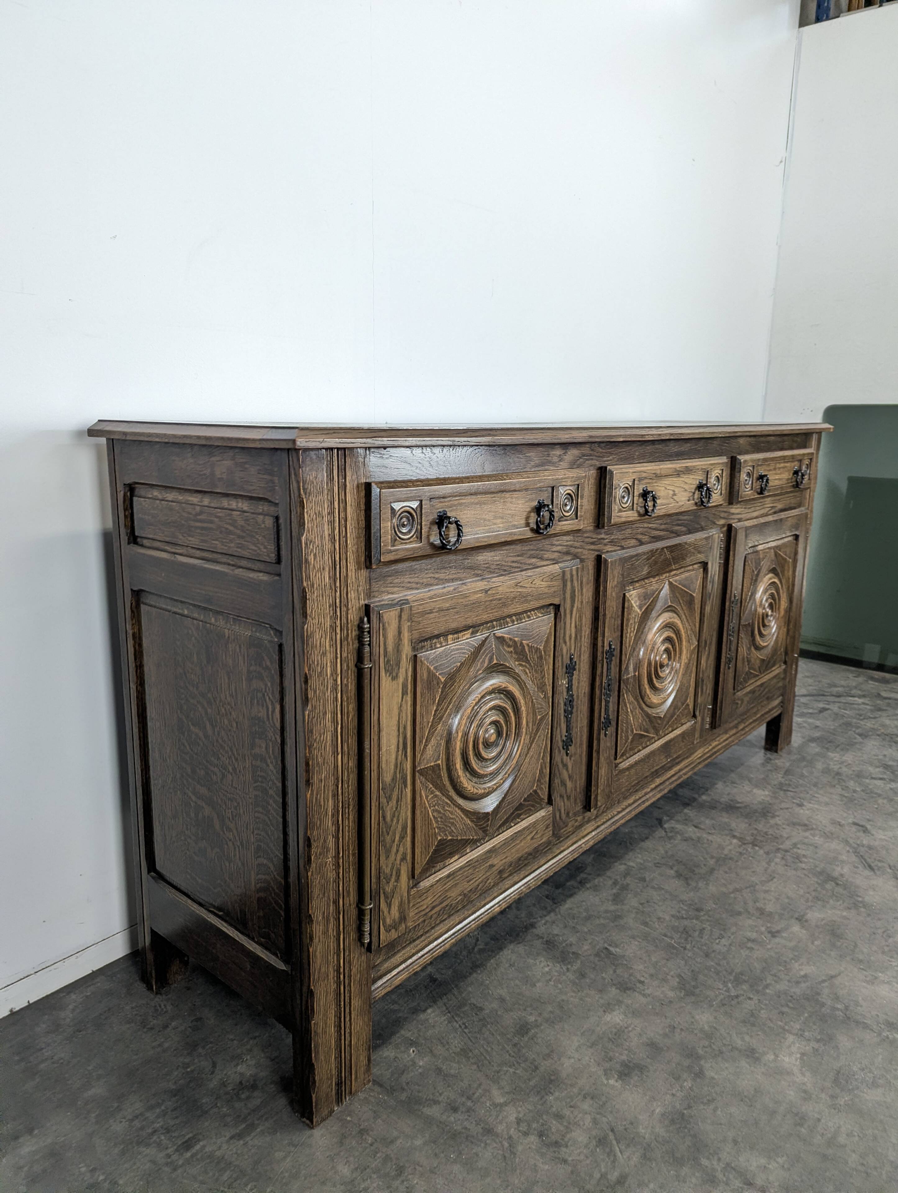 Brutalist sideboard in the spirit of Dudouyt.