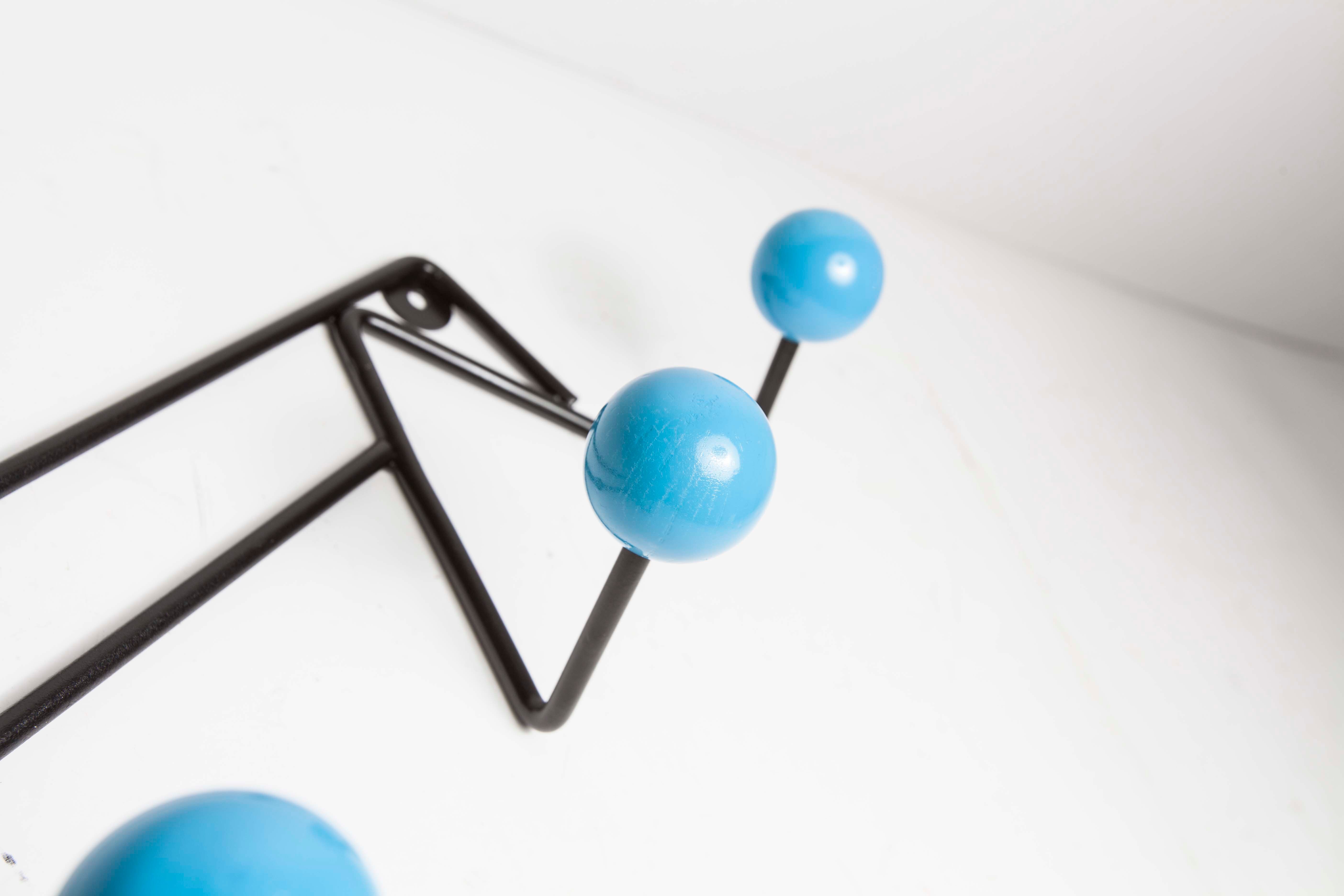 Door 4 peg coat restored blue balls