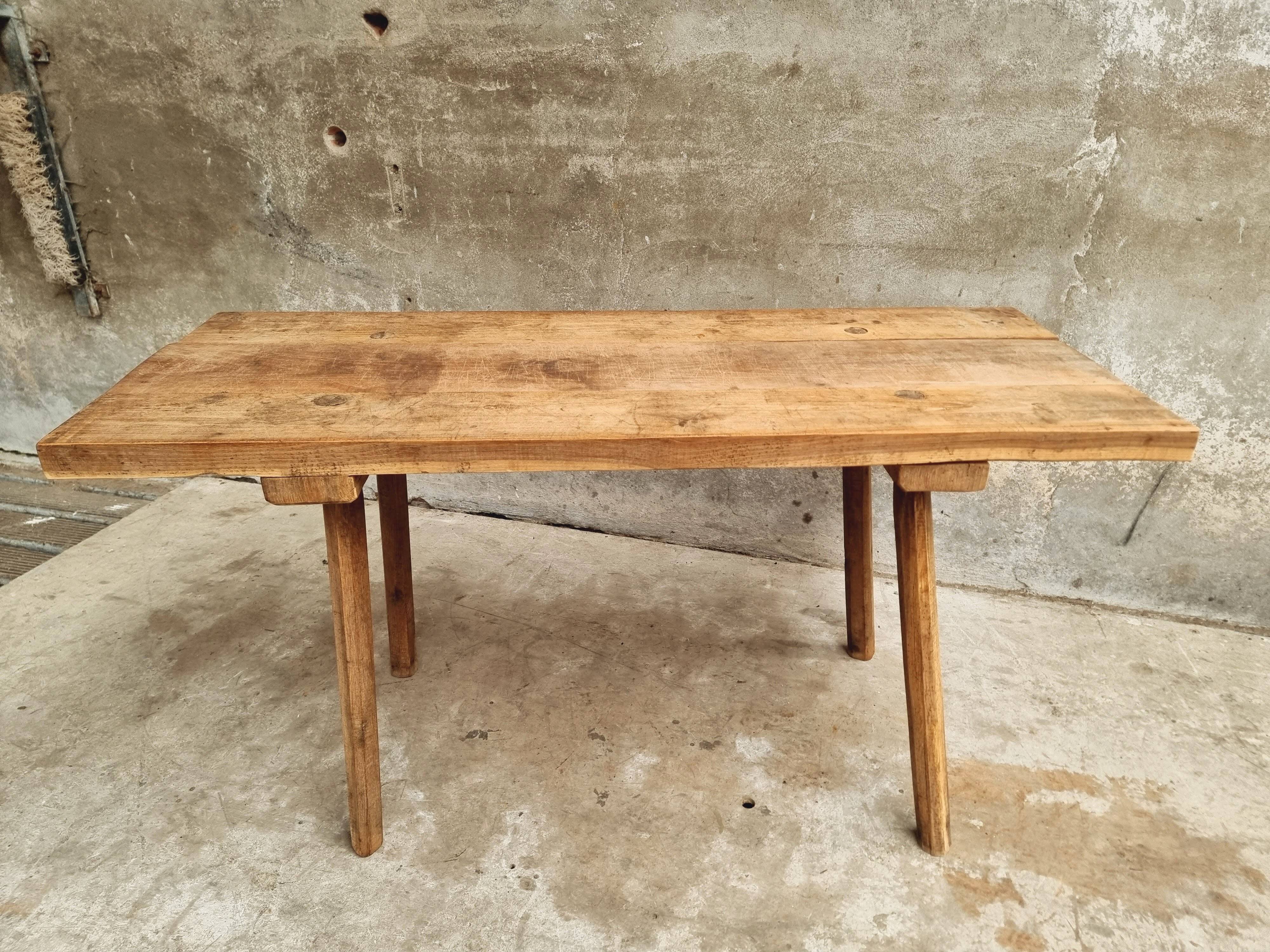 Antique butcher's table, work table, dining table, side table, oak