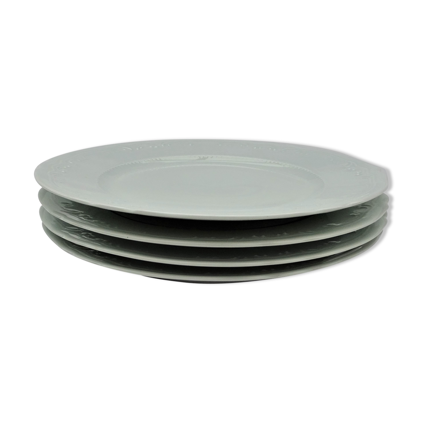 4 White de-serve plates Limoges