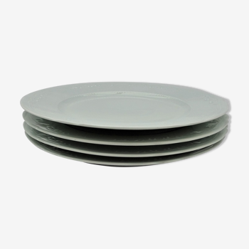 4 White de-serve plates Limoges