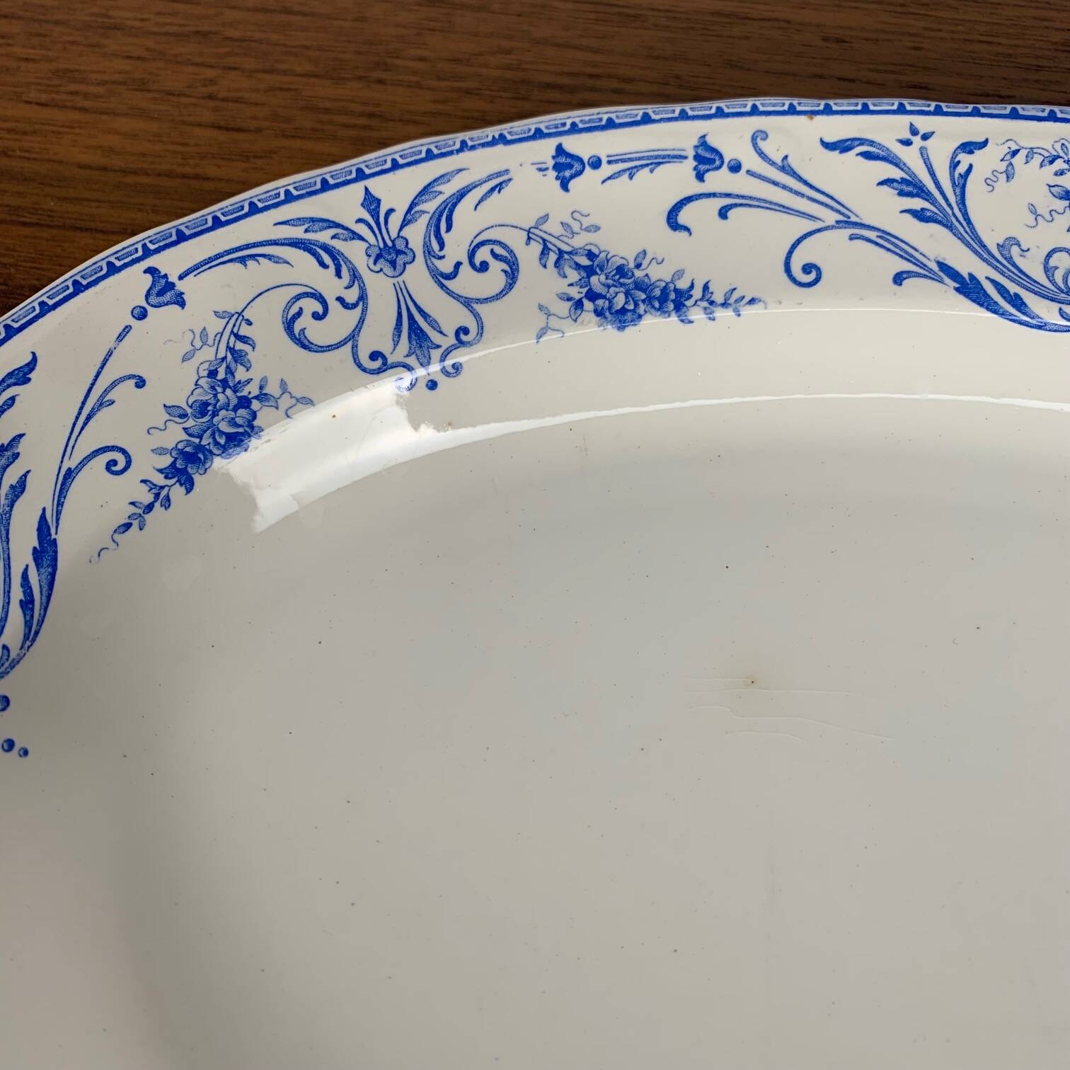 Antique Louis XVI Oval Dish, BFK, Belgium