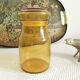 Bocal vintage en verre jaune
