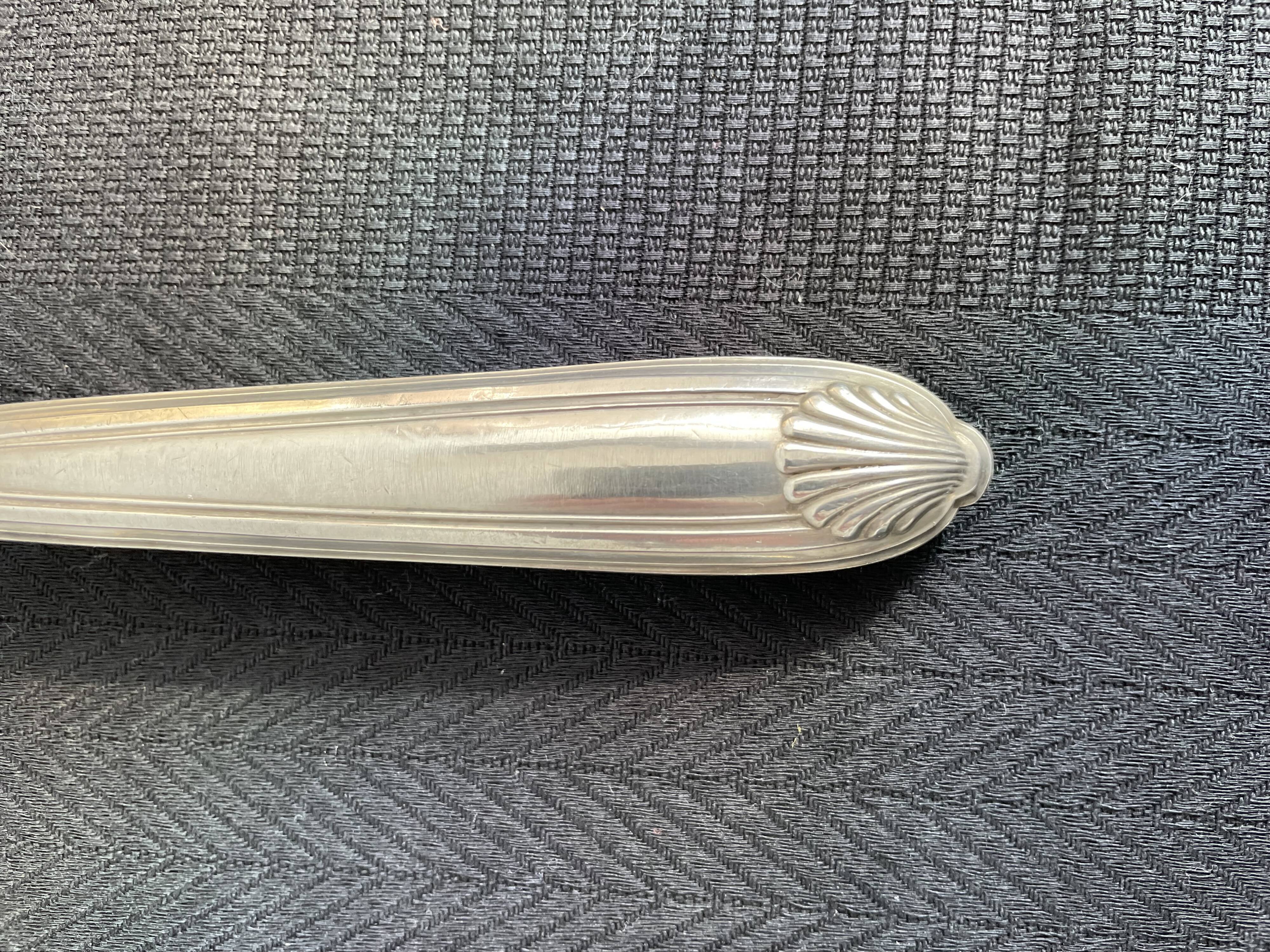 Salad cutlery service, filled silver, gold metal, France