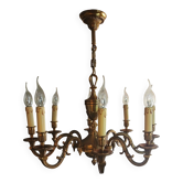 Bronze chandelier with 8 branches Lucien Gau Paris model 16938