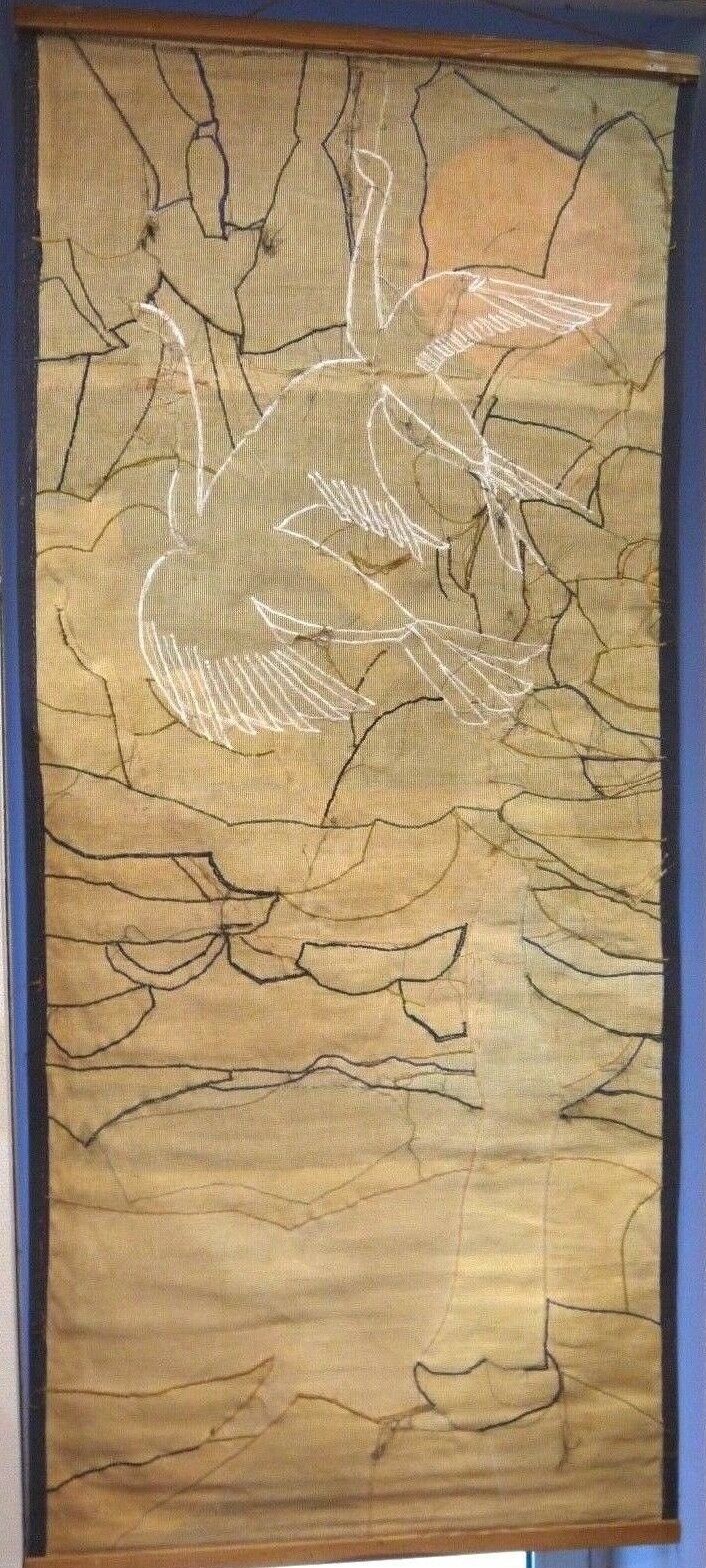 Tapestry and silk a bird decor 1930 geometry cutting in the state