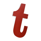 Industrial letter "t" in red metal
