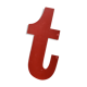 Industrial letter "t" in red metal