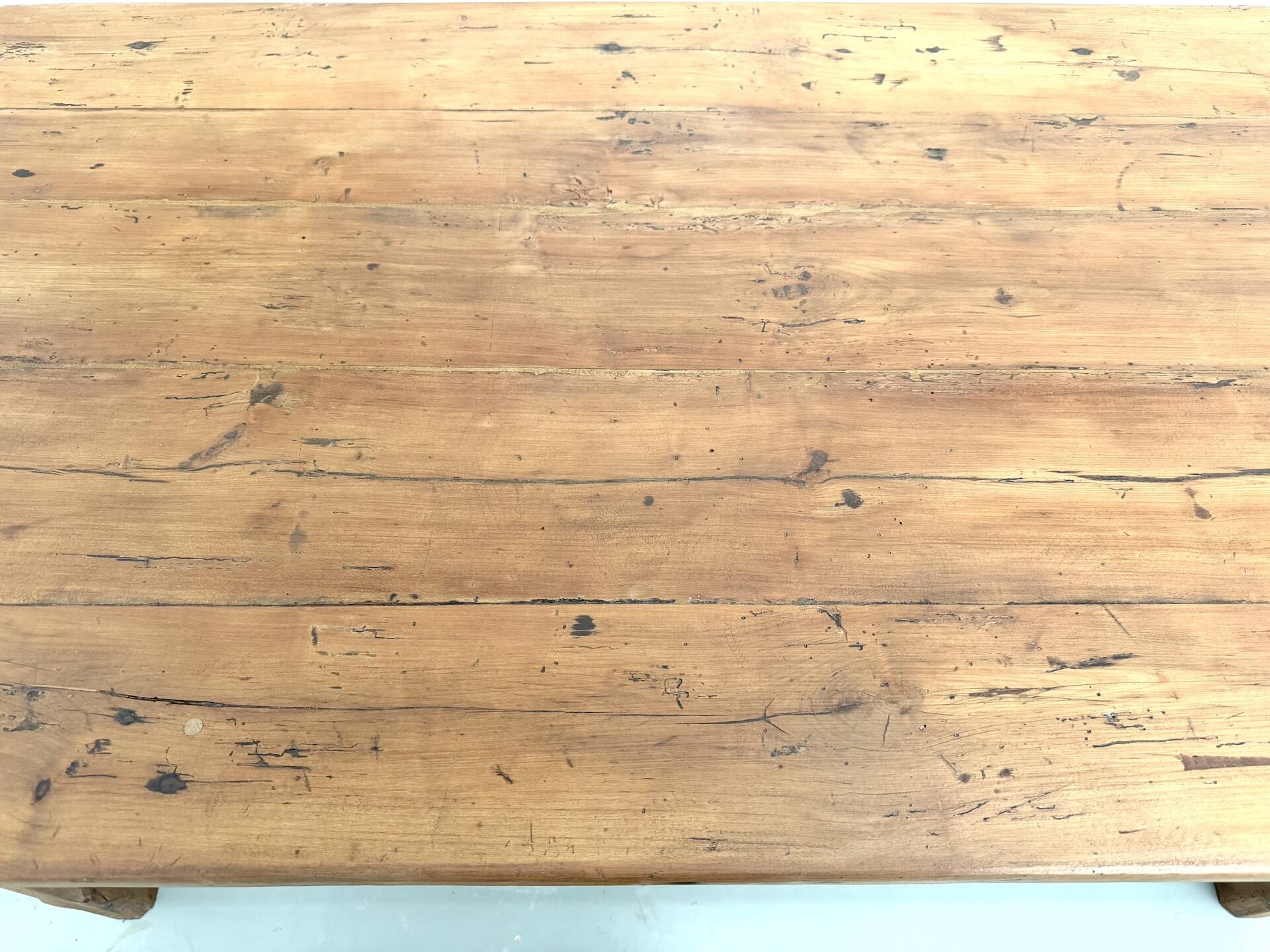Farm table in solid cherry wood, one drawer, 1950s.