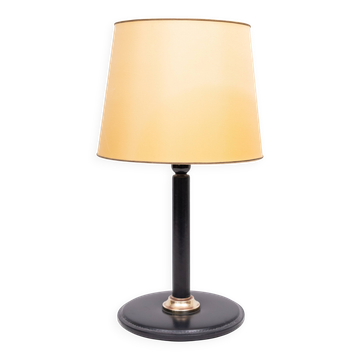 Stich Leather Table lamp Jean Adnet in style 1960s